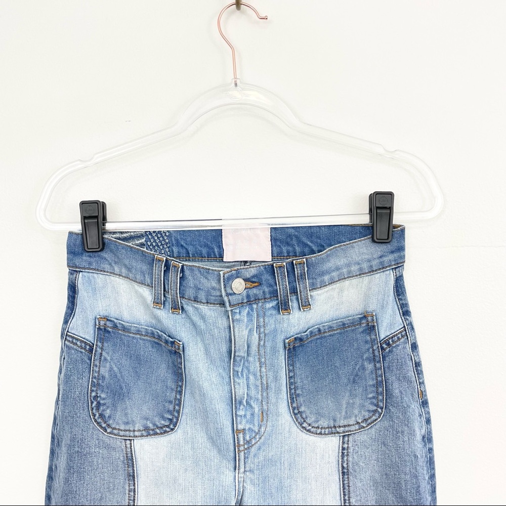 REVICE Light Blue Two-Tone Flare Jeans - Picture 3 of 5